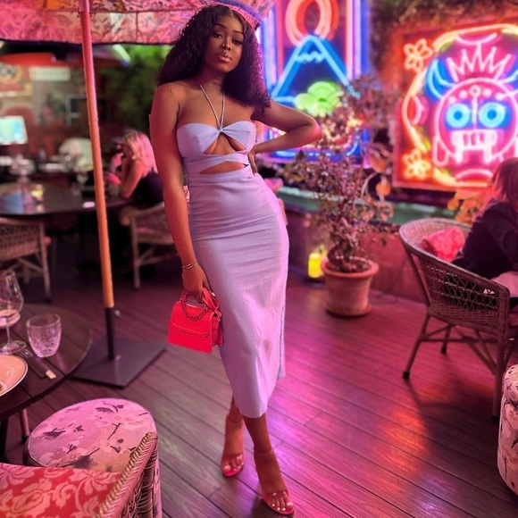 Zara Blue Cut Out Dress - Picture 15 of 17